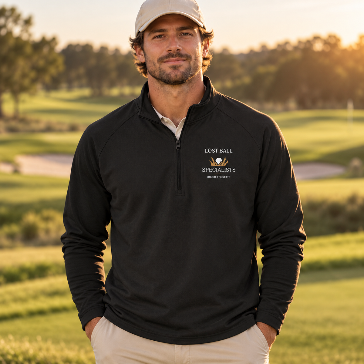 Lost Ball Specialists | Embroidered Golf Quarter-Zip lifestyle product photo