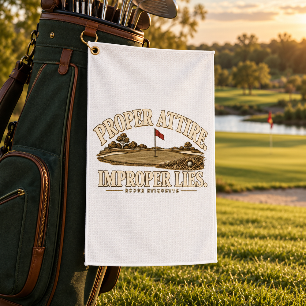 Proper Attire. Improper Lies. | Microfiber Golf Towel