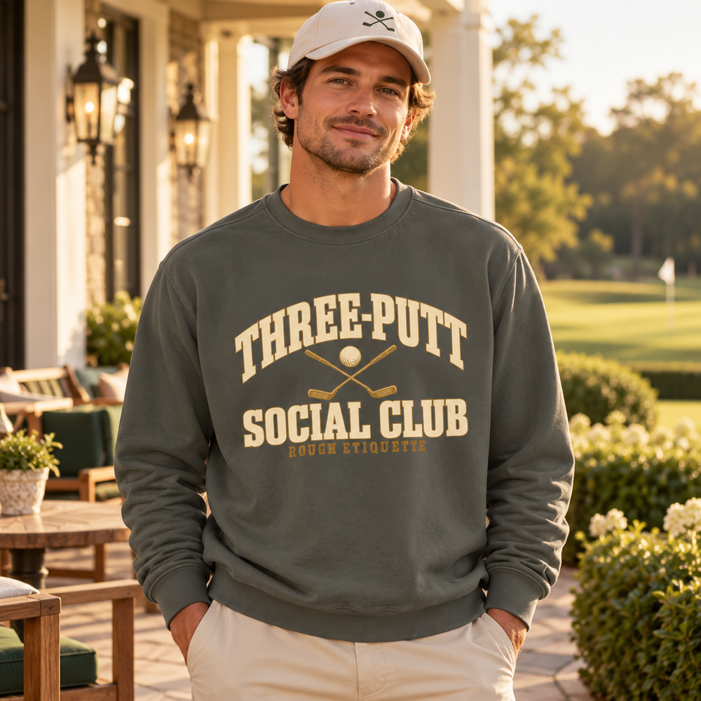 Three-Putt Social Club | Garment-Dyed Golf Crewneck